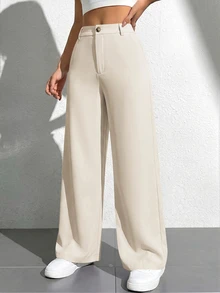 SHEIN PETITE Women Pants - Apricot - View 1