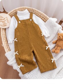 SHEIN Monos de Bebé Niña - Caqui - Ver 2
