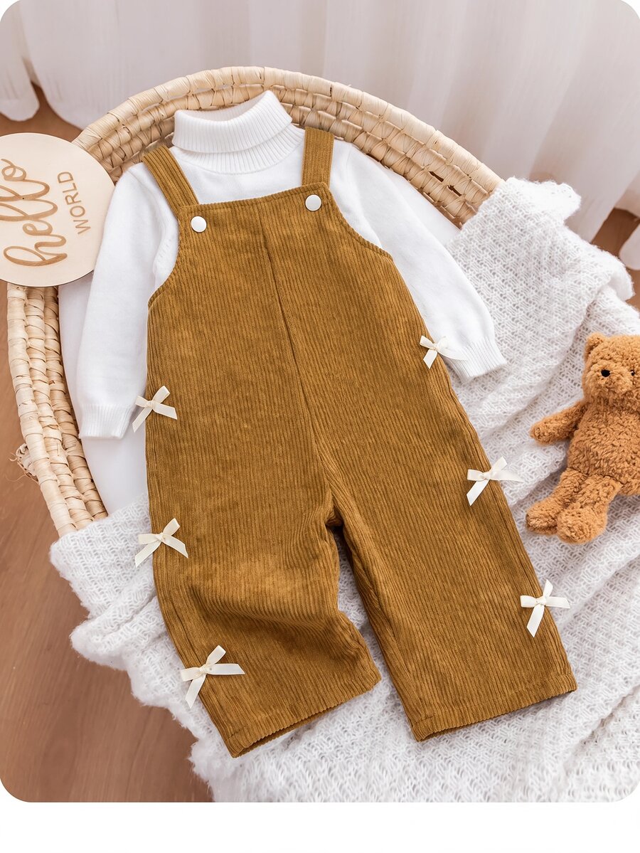 SHEIN Baby Girls Jumpsuits - Khaki - View 1
