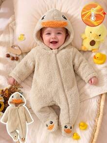 SHEIN Newborn Baby Jumpsuits - Apricot - View 1
