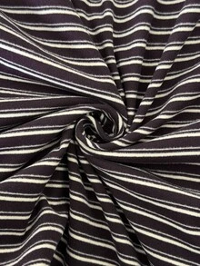 Elaquor Plus Striped Print Asymmetrical Neck Dress - Multicolor - View 3