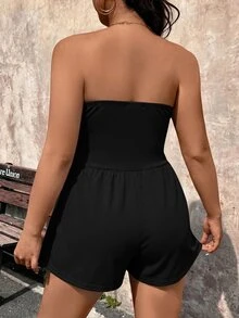 SHEIN VCAY Plus Size Jumpsuits - Black - View 2