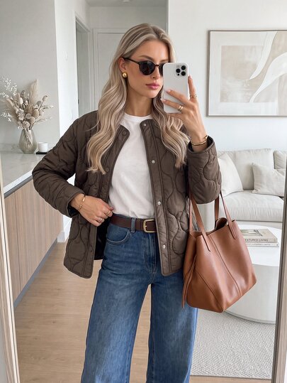 Easowa Women's Casual Autumn/Winter Commute Daily Basic Fashion Outwear Padded Coat