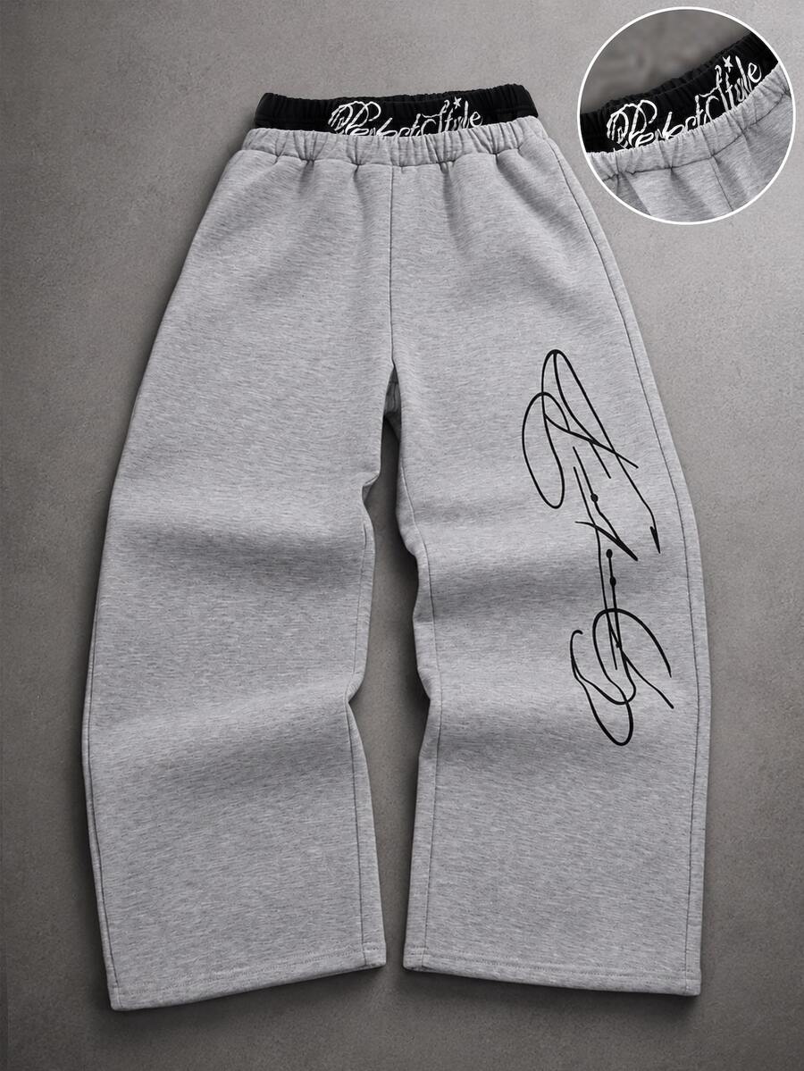 Coolqubz Teen Boys Sweatpants Autumn Winter - Light Grey - View 1