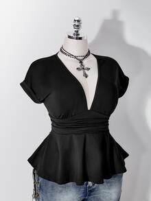 SHEIN ICON 加大襯衫 - 黑色 - 查看 11