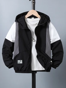 SHEIN Cazadoras Niños (8-12) - Negro - Ver 1