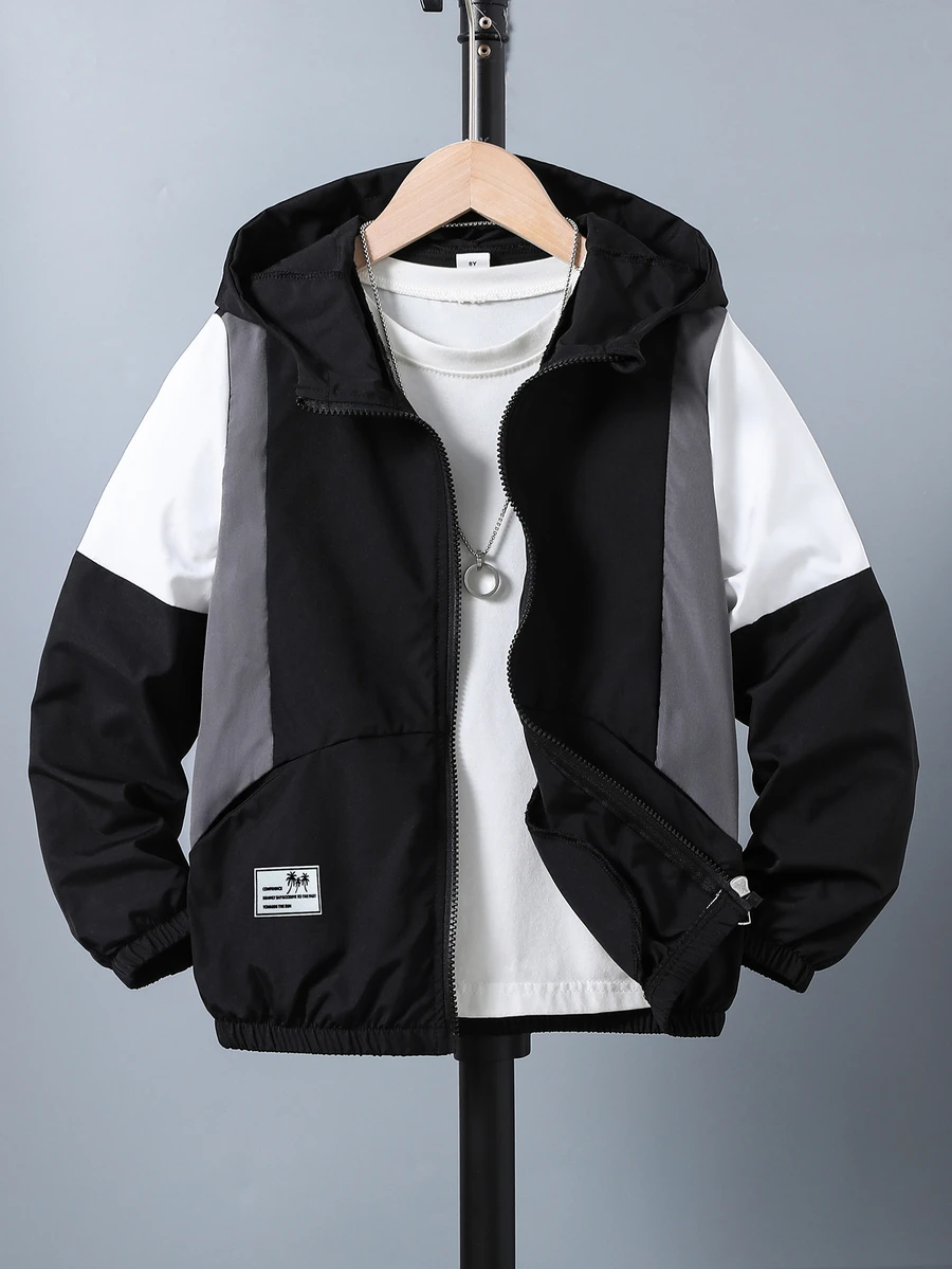 SHEIN Cazadoras Niños (8-12) - Negro - Ver 1