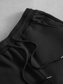 Manfinity Roghcode Men Sweatshirt Co-Ords - Black and White - View 7