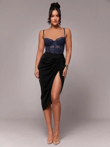 Silquee Women Bodysuits - Navy Blue - View 5