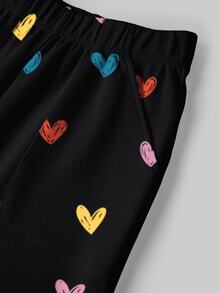 TaskEZ 1 pieza Estropajo con estampado de corazón & 1 pieza Pantalón - Multicolor - Ver 5