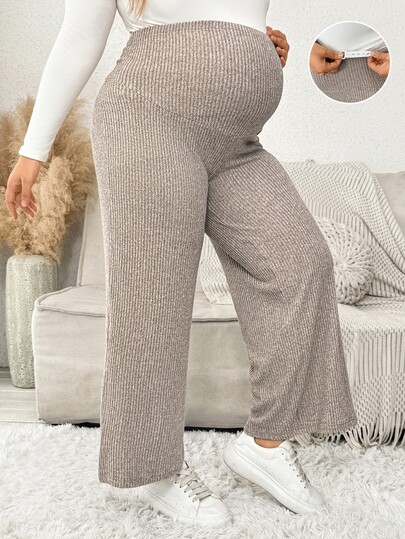 Plussiva Plus Adjustable Waist Flare Leg Pants
