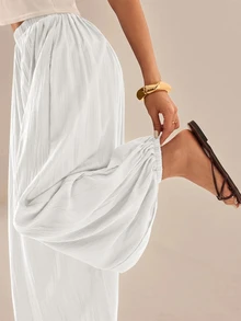 SHEIN PETITE Women Pants - White - View 8