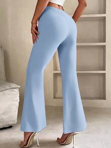 SHEIN PETITE Women Pants - Baby Blue - View 2