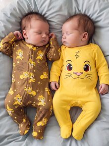 SHEIN Newborn Baby Pajamas - Yellow - View 3