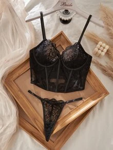 Myrelith Women Bra And Panty Sets - Black - View 5