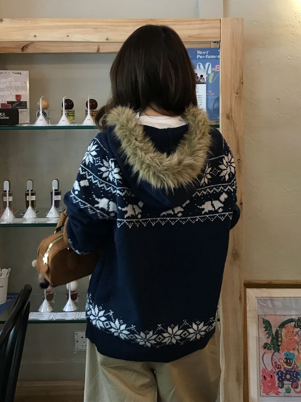 Floral Pattern Drop Shoulder Zip Up Hooded Cardigan