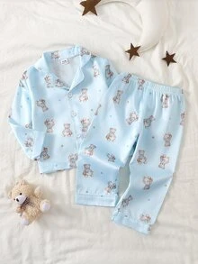 SHEIN Baby Boys Pajamas - Blue - View 4