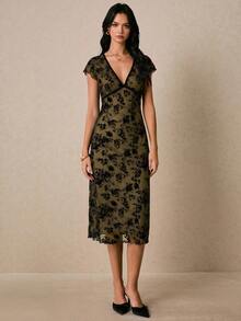 Poéselle Women Midi Dresses - Army Green - View 6