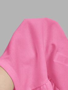 Slaydiva 2026 Primavera/Verano Nuevo Casual Básico Versátil Blanco Liso Acanalado Cuello Redondo Espalda de Corredor - Rosa vieja - Ver 8