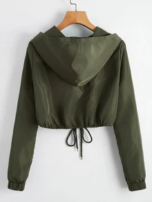 SHEIN EZwear 女式輕質夾克 - 軍綠色 - 查看 2