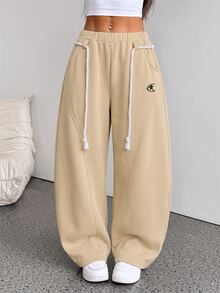 SHEIN PETITE Women Pants - Camel - View 3