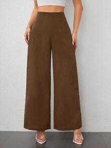 SHEIN PETITE Women Pants - Cocoa - View 1