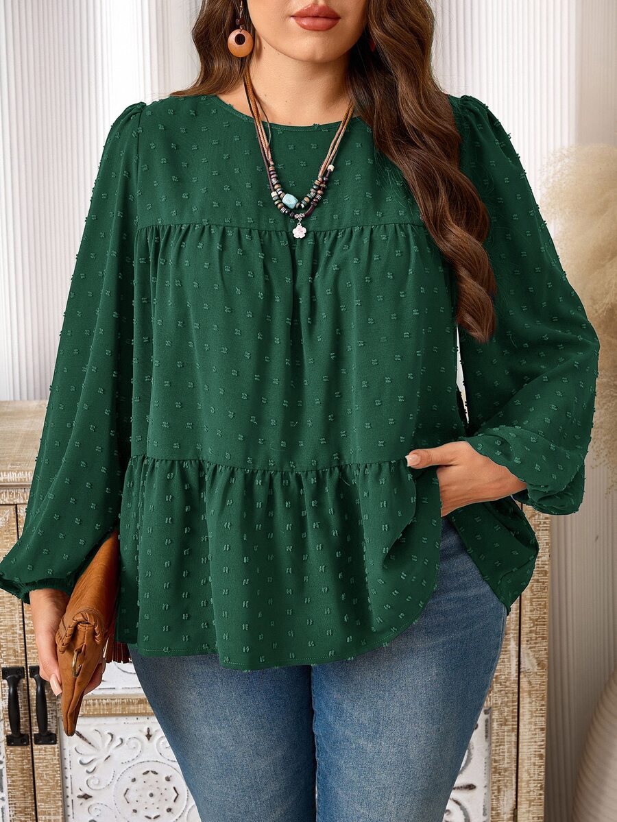EMERY ROSE Blusas de Tamanho Grande - Verde escuro - Ver 1