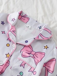 SHEIN بيجامات طفلة صغيرة - وردي - مشاهدة 7
