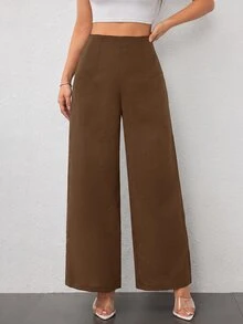 SHEIN PETITE Women Pants - Cocoa - View 6