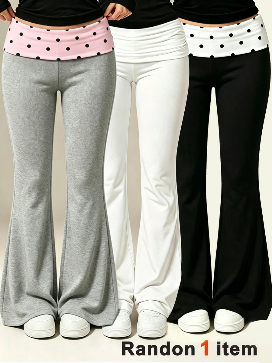SHEIN Sparklyn Teen Girls Pants - Black and White - View 1