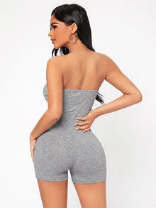 SHEIN PETITE Unitards mujer - Gris Claro - Ver 2