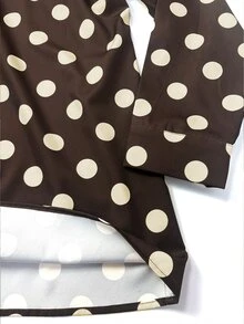 Franclia Polka Dot Print Button Front Shirt - Coffee Brown - View 7