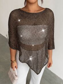 Firerie Tops de punto de talla grande - Café integral - Ver 6