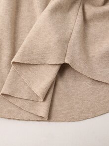 Souflis Đầm len cho bé gái họa tiết nơ viền bèo nhún - Màu Khaki - Xem 7