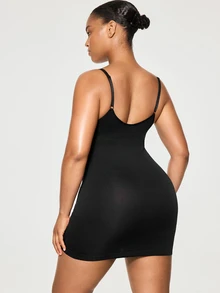 SHAPORA Women's Comfortable Skin-Friendly Plus Size Shaping Dress - Black - View 2