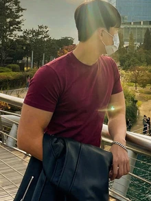 DAZY Men Solid Round Neck Short Sleeve Tee - Rust Brown - View 6