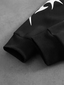 Manfinity Roghcode Men Sweatshirt Co-Ords - Black and White - View 8