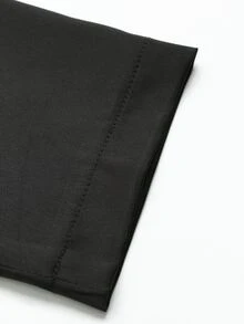 Celisse Atasan dengan Hem Asimetris Polos - Hitam - View 6