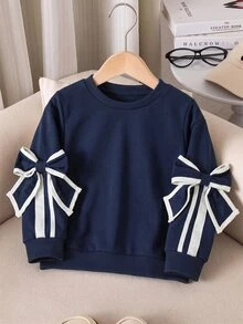 SHEIN Young Girls Sweatshirts - Blue - View 4