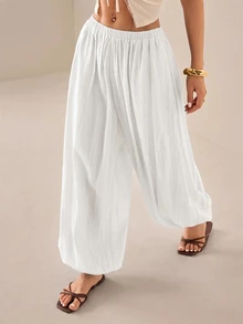 SHEIN PETITE Women Pants - White - View 12