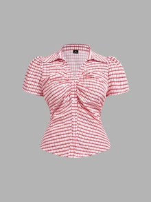 SHEIN MOD Plus Size Blouses - Baby Pink - View 1