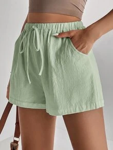 SHEIN Tall 女士短褲 - 薄荷綠 - 查看 4