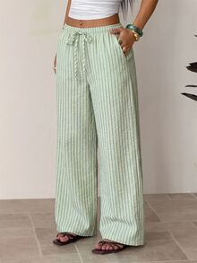 SHEIN PETITE 女士長褲 - 薄荷綠 - 查看 1