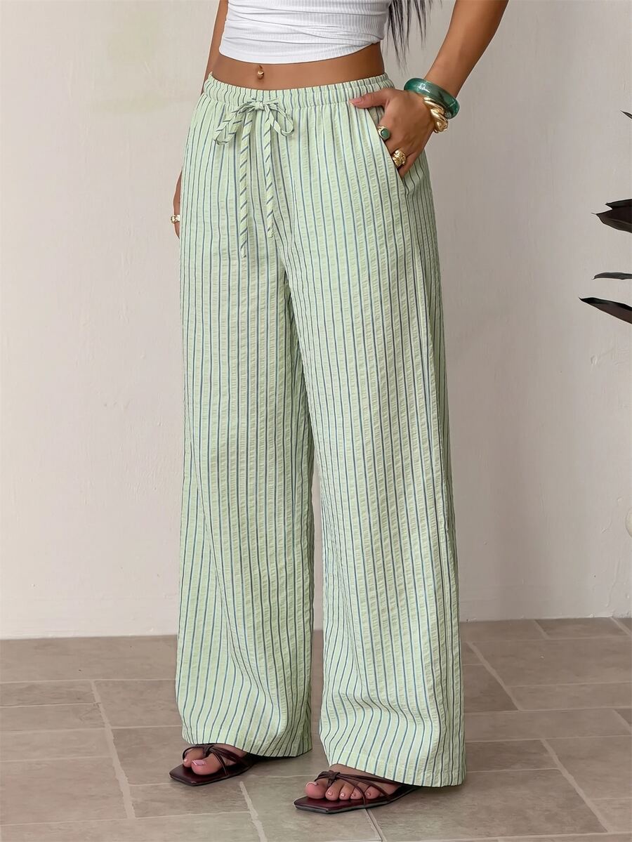 SHEIN PETITE 女士長褲 - 薄荷綠 - 查看 1
