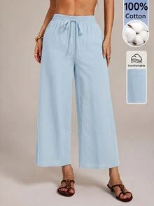 SHEIN PETITE 女士長褲 - 淺藍色 - 查看 8