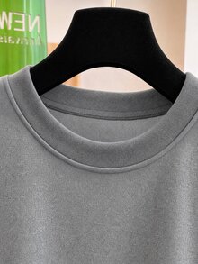 GlowEve CURVE Plus Contrast Lace Drop Shoulder Sweatshirt - Grey - View 6