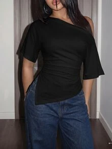 Slaydiva Camisetas de Mujer - Negro - Ver 6
