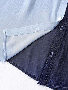 SHEIN 青少年男孩休閒運動丹寧風長袖襯衫，適合秋冬穿搭，適用於學校、家庭聚會、運動、生日派對 - 彩色 - 查看 4