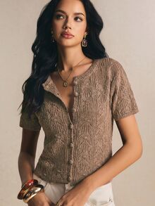 Poéselle Women Knit Tops - Khaki - View 1