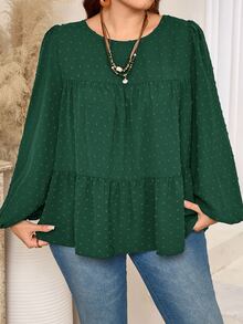 EMERY ROSE Blusas de Tamanho Grande - Verde escuro - Ver 3